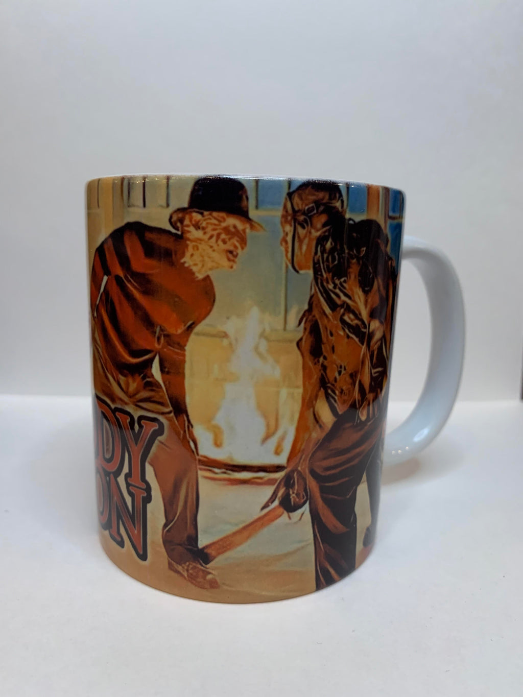 Taza Freddy vs Jason • Cerámica de 325 ml • Regalo de cruce de terror