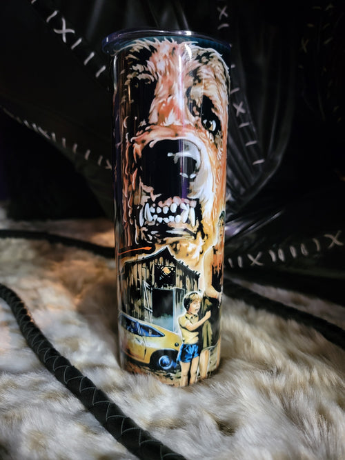 Cujo 20oz Skinny Edge Sublimation Tumbler – Stephen King Horror Design