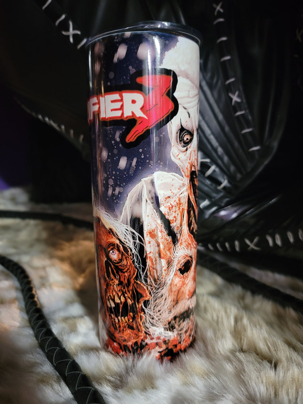 Terrifier 3 Art the Clown 20oz Skinny Edge Horror Tumbler – Extreme Slasher Design